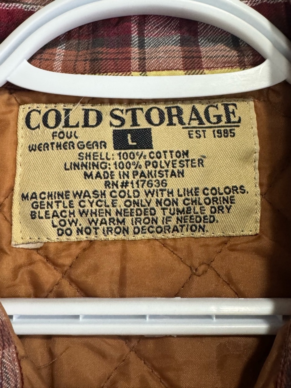Vintage Cold Storage Plaid Jacket Shacket Sz L Quilted Lining Chore Barn Grunge - Picture 11 of 13
